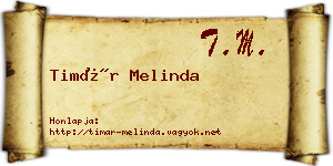 Timár Melinda névjegykártya